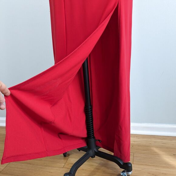 Vintage Maxi Dress Prom Gown M Red 90s Glam Bodycon Valentines Evening Party - Picture 3 of 10